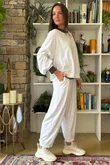 Terry B Lantern Sleeve Sweatshirt White